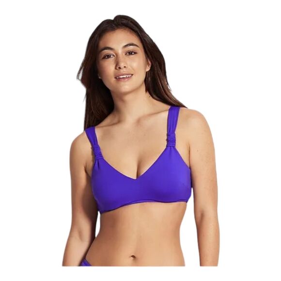 Seafolly Women's Seafoam Reflex Blue Bralette, 6 US NWT - Picture 1 of 9